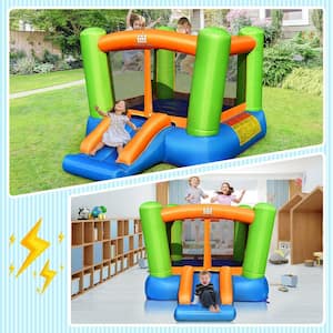 56.5 in. x 77.5 in. Green Oxford Cloth Inflatable Bounce House Kids Jumping Playhouse Indoor & Outdoor w/480-Watt Blower