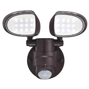 18-Watt 180-Degree Bronze Motion Activated Outdoor Integrated LED Flood Security Light