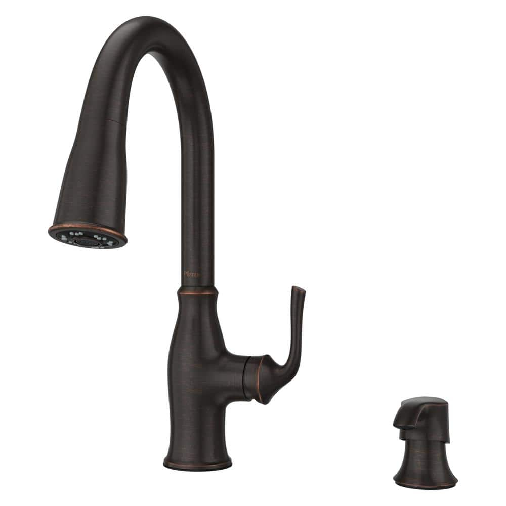 Pfister Rosslyn Single Handle Pull Down Sprayer Kitchen Faucet with  Deckplate Included in Tuscan Bronze F-529-7RSSRY - The Home Depot