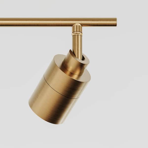 Shura 5-Light Brushed Brass Integrated LED Track Light with Rotatable Heads, 4 ft. Track Lighting Kit, 3000k, 2450 Lumen
