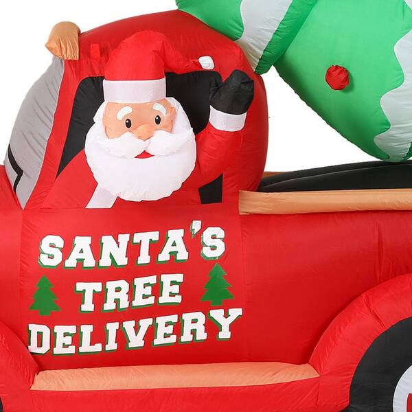 Buy Lighted 8 ft. H x 8 ft. W Santa Christmas Tree Delivery Truck