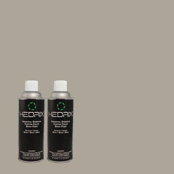 Hedrix 11 oz. Match of PPU11-16 Brampton Gray Semi-Gloss Custom Spray Paint (8-Pack)