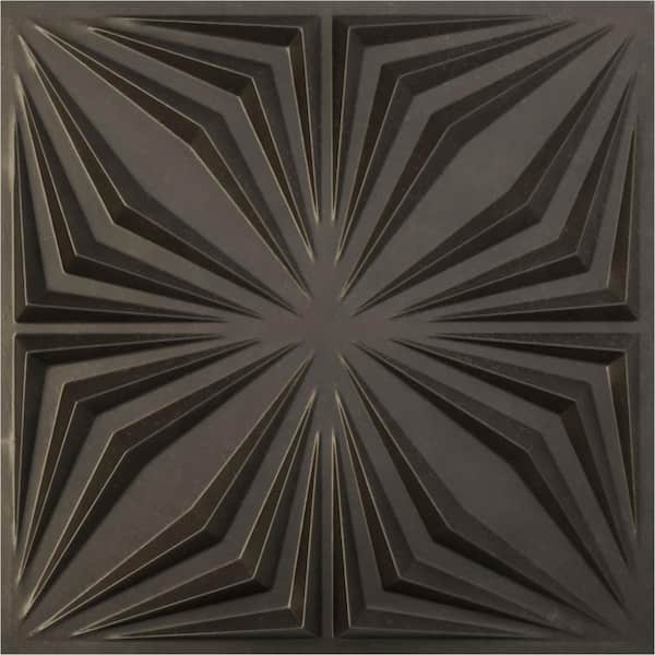 Ekena Millwork 19 5/8 in. x 19 5/8 in. Asher EnduraWall Decorative 3D Wall Panel, Weathered Steel (Covers 2.67 Sq. Ft.)