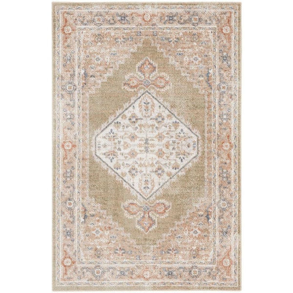 Nourison Astra Machine Washable Sage Multi 2 ft. x 4 ft. Distressed Traditional Area Rug