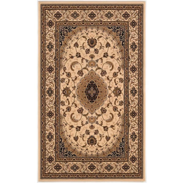 Majestic Collection Traditional Large Cream 9 ft. 9 in. x 13 ft. 3 in., Area Rug