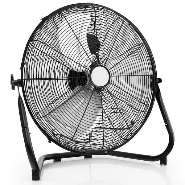Bunpeony 20 in. 3 fan speeds Floor Fan in Black with adjustable head