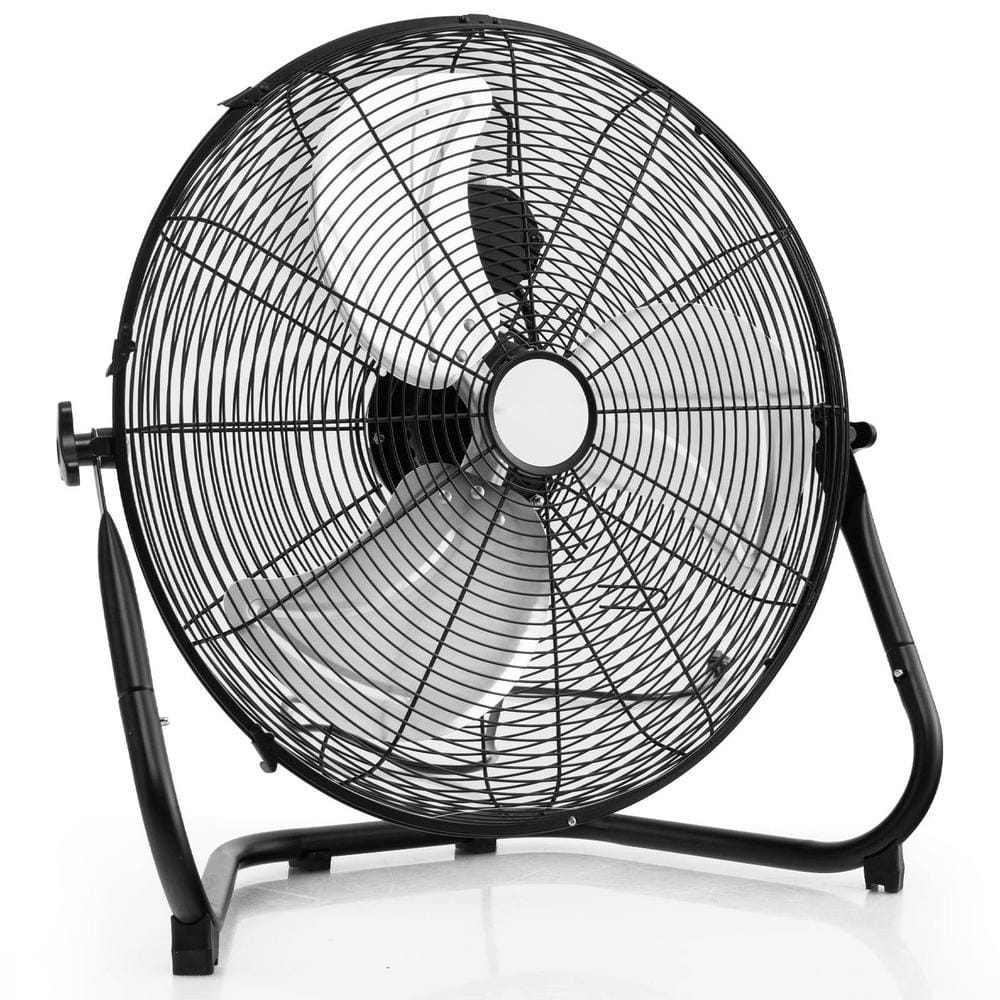 Bunpeony 20 in. 3 fan speeds Floor Fan in Black with adjustable head