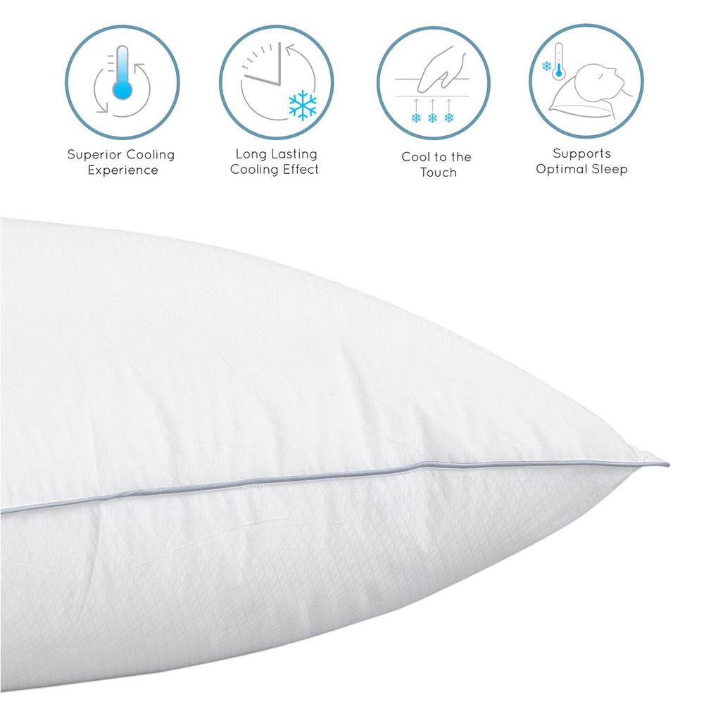 White Medium/Firm Thermoregulating Hypoallergenic Polyester Pillow