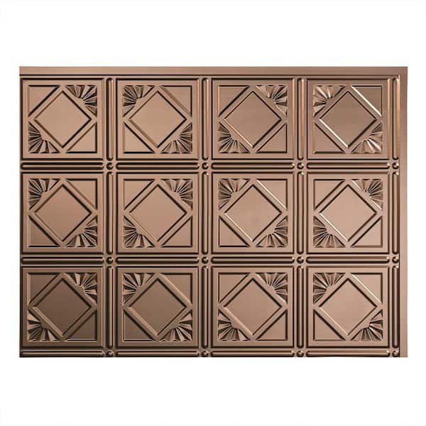 Fasade 18.25 in. x 24.25 in. Argent Bronze Traditional Style # 4 PVC Decorative Backsplash Panel
