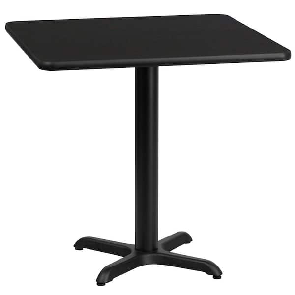 30 in. Square Black Laminate Table Top with 22 in. x 22 in. Table Height Base