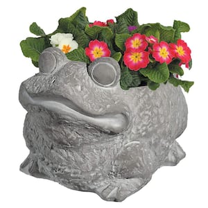 Large Natural Cement Frog Planter