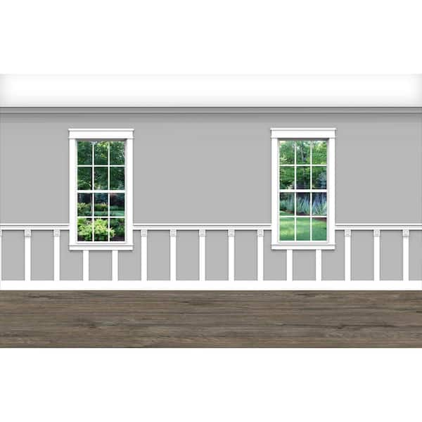 Ornamental Mouldings .75 in. D x 36 in. W x 92 in. L Unfinished Aspen Wood Breanna Wainscot Kit Panel Moulding