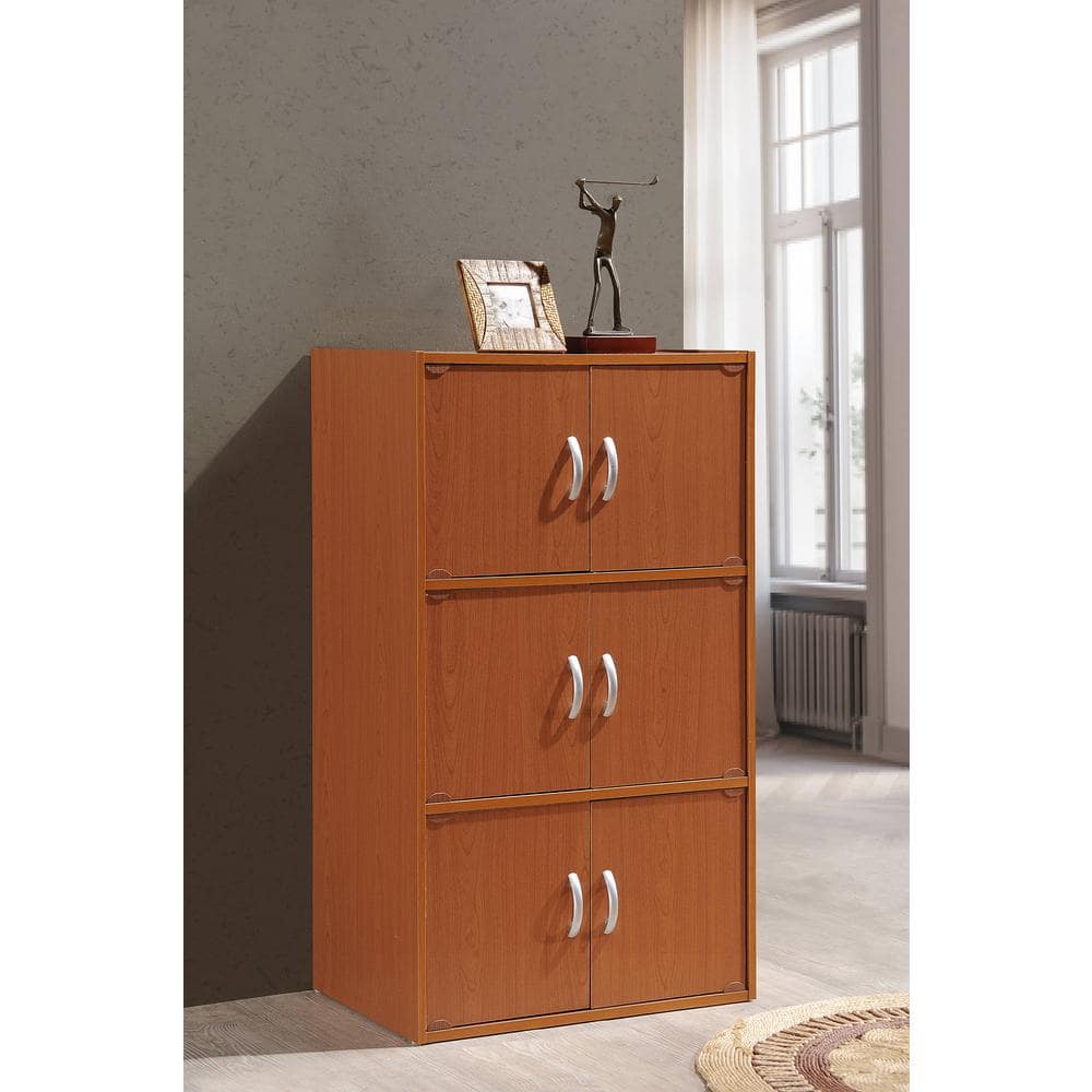 Kid-Friendly Black Storage Bookcase with Doors and Cubes