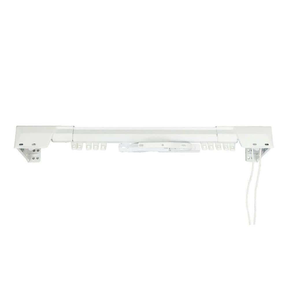 Non-Adjustable Traverse Window Curtain Rod Set In White With Endca Details about   Nexgen 48 In 