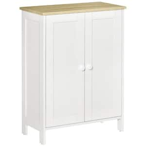 Kitchen Pantry Cabinet, Storage Cabinet, 2-Door Cupboard with 2 Adjustable Shelves for Living Room or Hallway in White