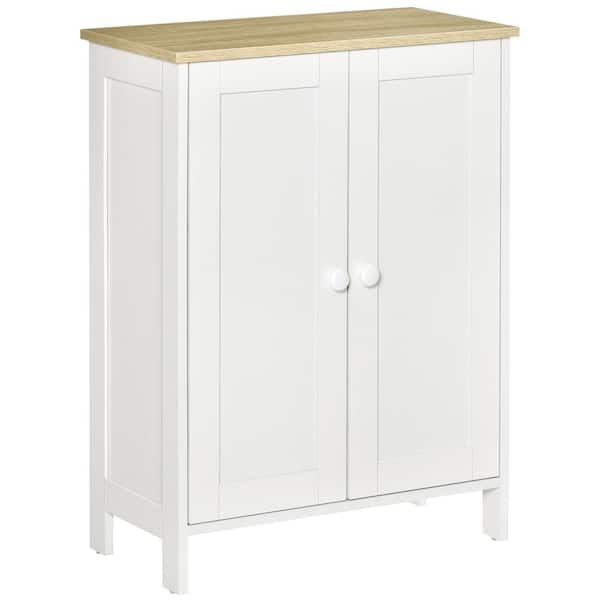 Tileon Kitchen Pantry Cabinet, Storage Cabinet, 2-Door Cupboard with 2 Adjustable Shelves for Living Room or Hallway in White
