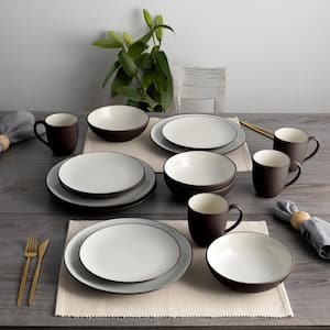 Colorwave Chocolate 8.25 in. (Brown) Stoneware Coupe Salad Plates, (Set of 4)