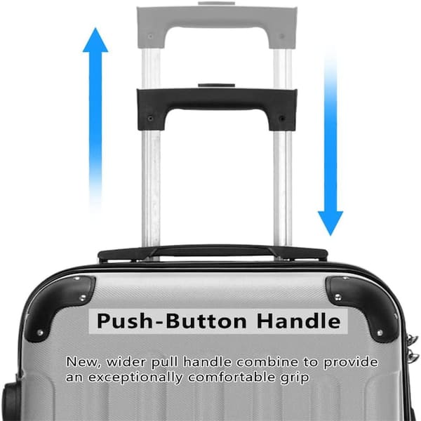Karl home 3-Piece Gray Portable Traveling Spinner Luggage Set