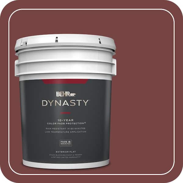 BEHR DYNASTY 5 gal. #S130-7 Cherry Cola Flat Exterior Stain-Blocking Paint & Primer