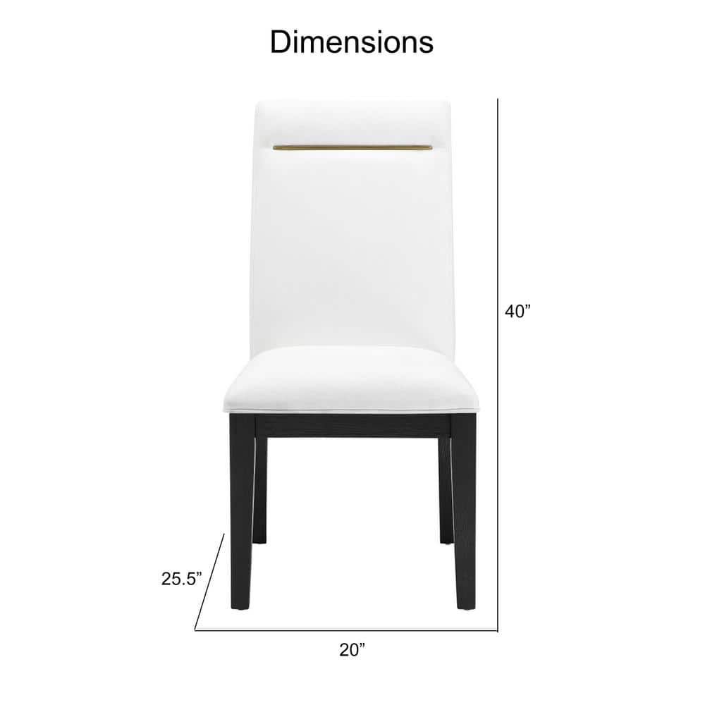 White Faux Leather Upholstered Parsons Side Chair Set