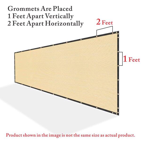 TANG Privacy Fence Screen – 5' X 25', Beige, 150 GSM Heavy Duty Windscreen For Yard