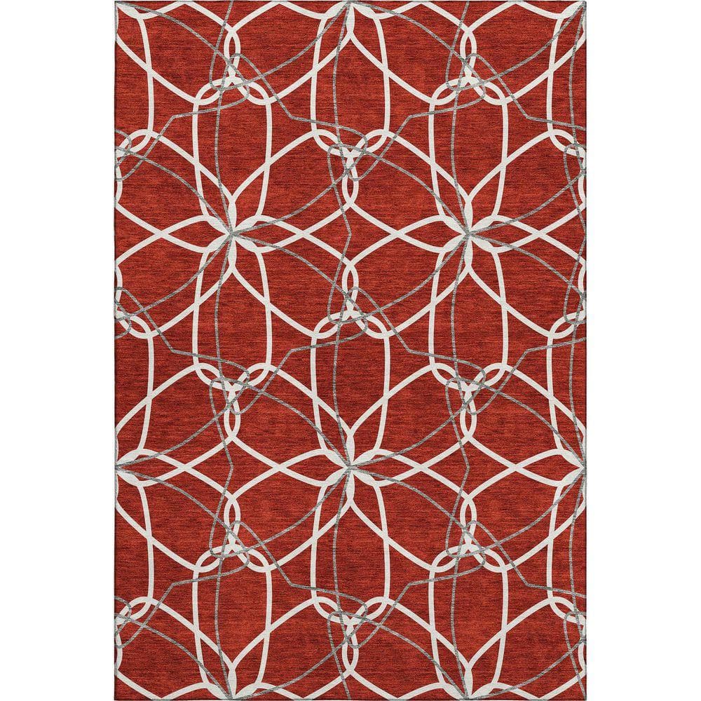 Addison Rugs Mayfield Premium Machine Washable Abstract AMF950 Red 9 ft ...
