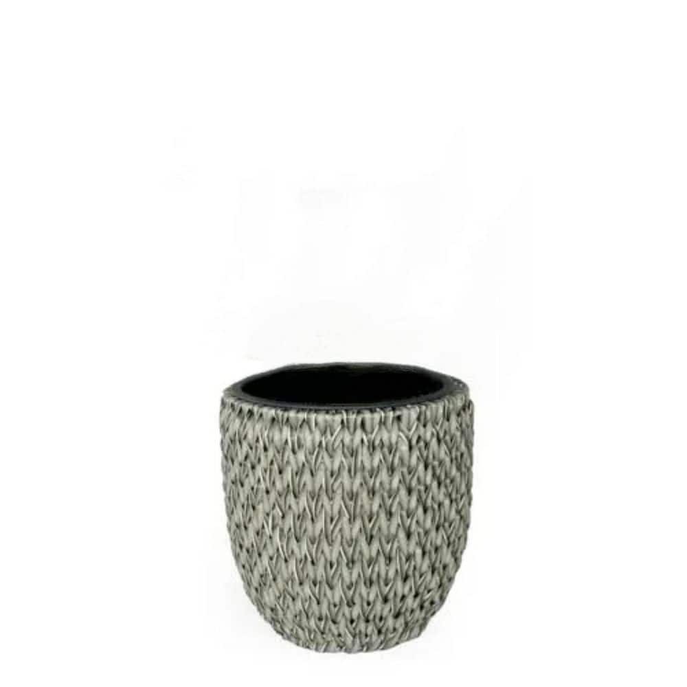 Outdoor Rattan+Metal 14.6 in. x 14.6 in. x 13 in. Self-Watering Wicker Plan