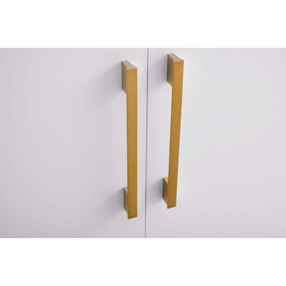 White Poplar Wood 30" Single Vanity with Golden Brushed Accents