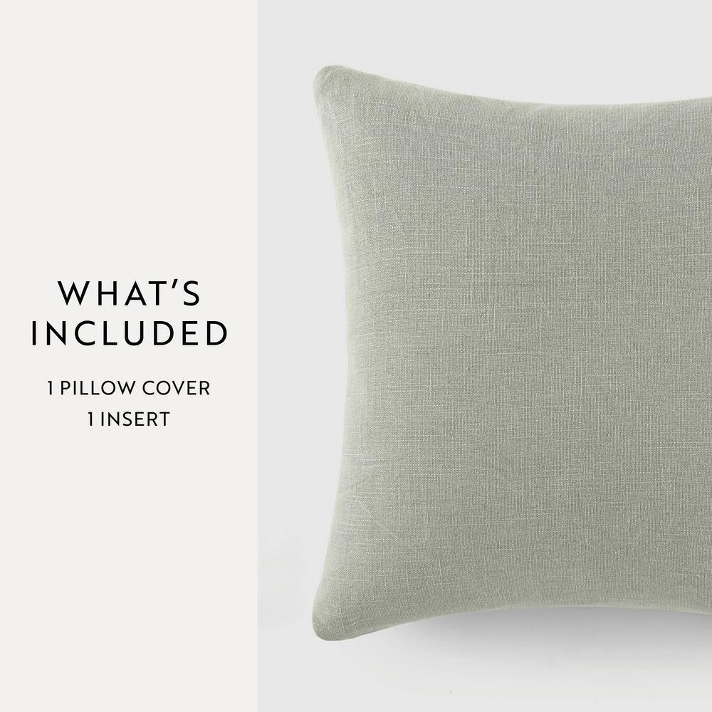 Gray Cotton Box-Shaped Throw Pillow Set