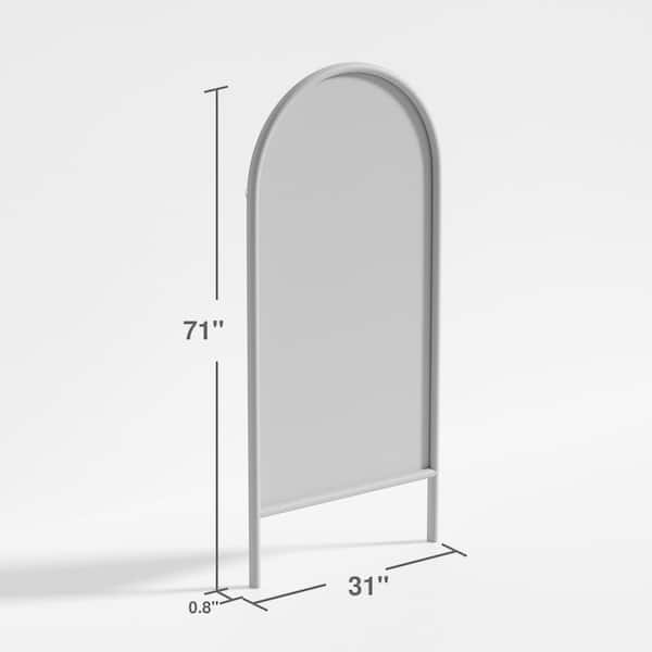 鏡 LADDER MIRROR Natural / IDEE Dovelina 31 in. W. x 71 in. H Ladder Arched Wood Framed