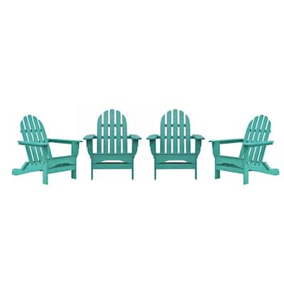 Icon Aruba 4-Piece Plastic Adirondack Chair Patio Seating Set