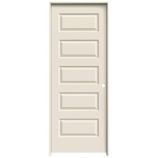 JELD-WEN 24 in. x 80 in. Rockport Primed Left-Hand Smooth Molded Composite Single Prehung Interior Door