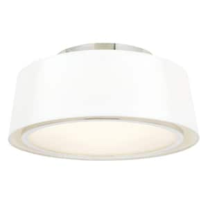 18 in. 3-Light Nickel Semi-Flush Mount