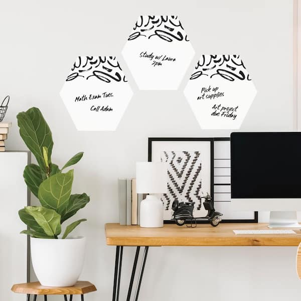 RoomMates Doodle Dry Erase Hexagon Peel & Stick Wall Decals