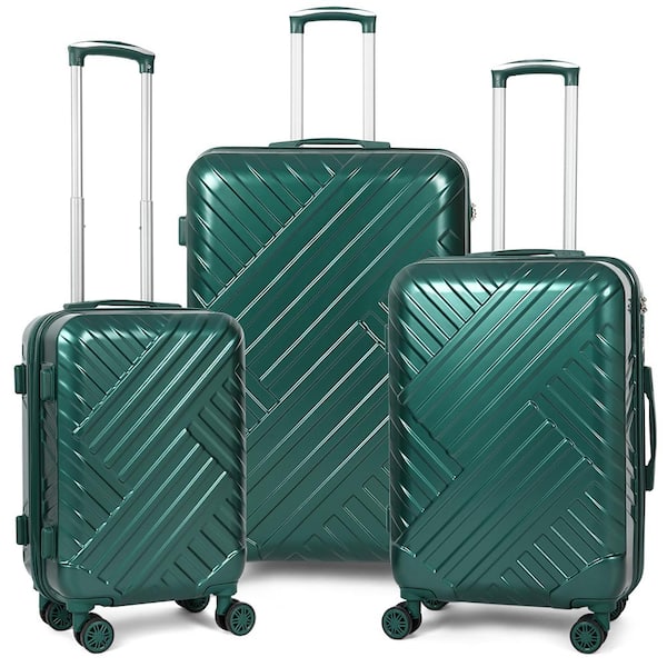 HIKOLAYAE Pocomoke Hill Nested Hardside Luggage Set in Sea Green, 3 Piece - TSA Compliant