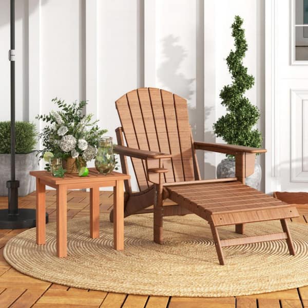 17.5 in. W x 17 in. H Patio Hardwood Square Side Table with Slatted Tabletop