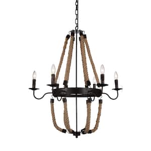 Dharla 6 Light Chandelier With Rust Finish