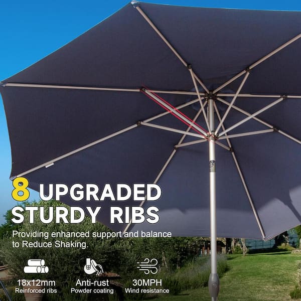 9 ft. Patio Umbrella, UV Protection Waterproof Market Sun
