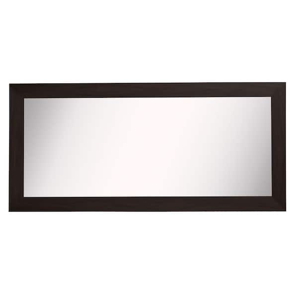 Unbranded 34 in. W x 73 in. H Framed Rectangular Bathroom Vanity Mirror in Walnut