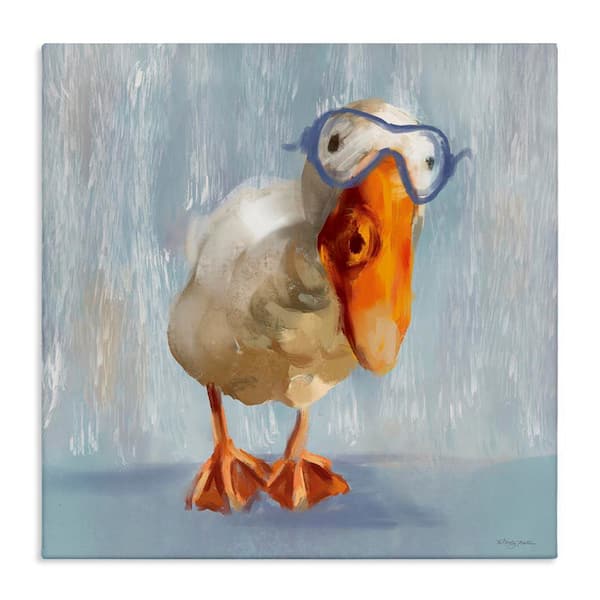 Stupell Industries Goose with Scooba Mask by Molly Mattin Unframed Animal Graphic Art Print 17 in. x 17 in.