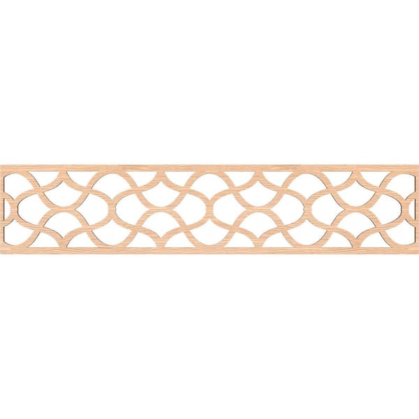 Ekena Millwork Resort Fretwork 0.25 in. D x 46.75 in. W x 10 in. L Red Oak Wood Panel Moulding
