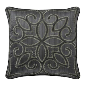 Darwin Charcoal Charcoal Polyester 18 x 18 in. Square Decorative Throw Pillow