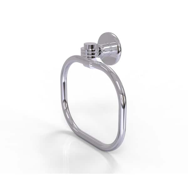 Allied Brass Continental Collection Towel Ring with Dotted Accents in Polished Chrome