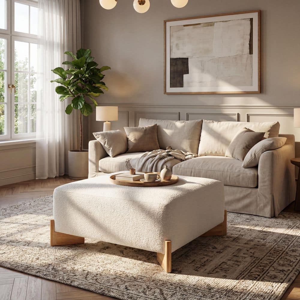 CHRISTOPHER KNIGHT HOME Harvick Modern Ivory Boucle Fabric