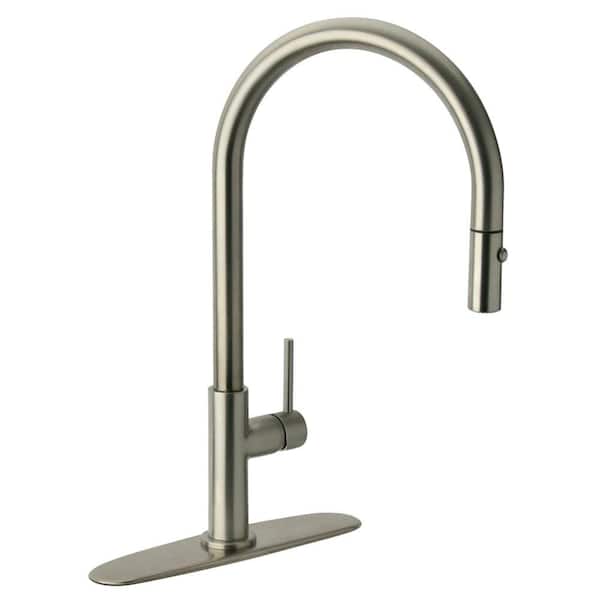 Glacier Bay Carmina Single-Handle Pull-Down Sprayer Kitchen Faucet in Stainless Steel
