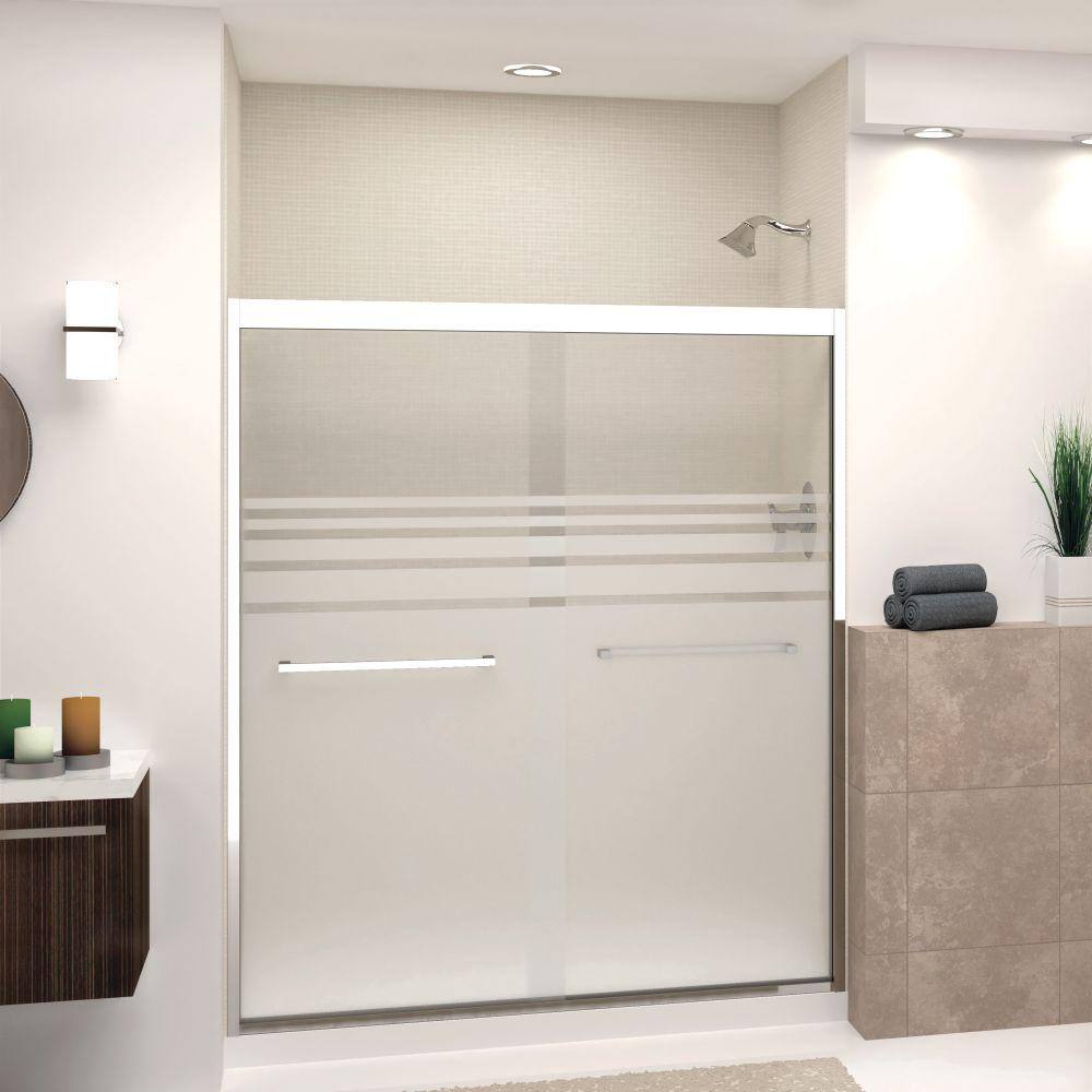 Frederick 59" Polished Chrome Semi-Frameless Sliding Shower Door