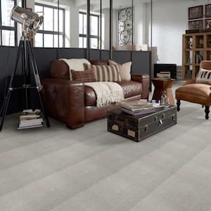 Coral Reef I - Canyon Grey - Gray 65.5 oz. Nylon Texture Installed Carpet