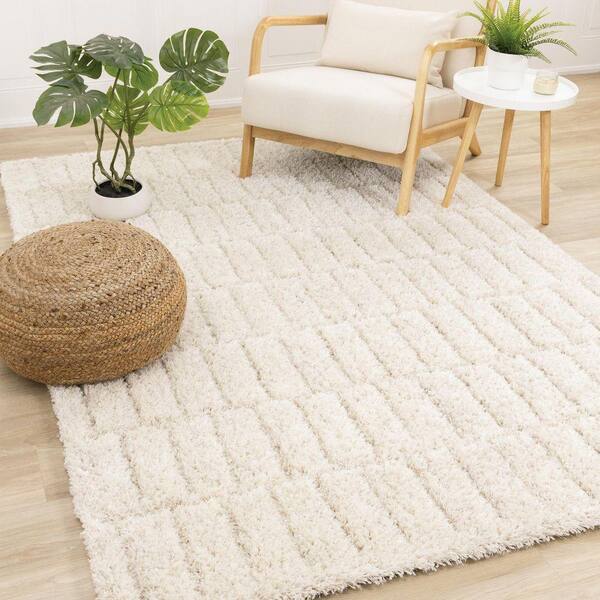 Noctis Collections 5 ft. x 8 ft. Beige Geometric, Stripes, Tonal/Solid Indoor Area Rug