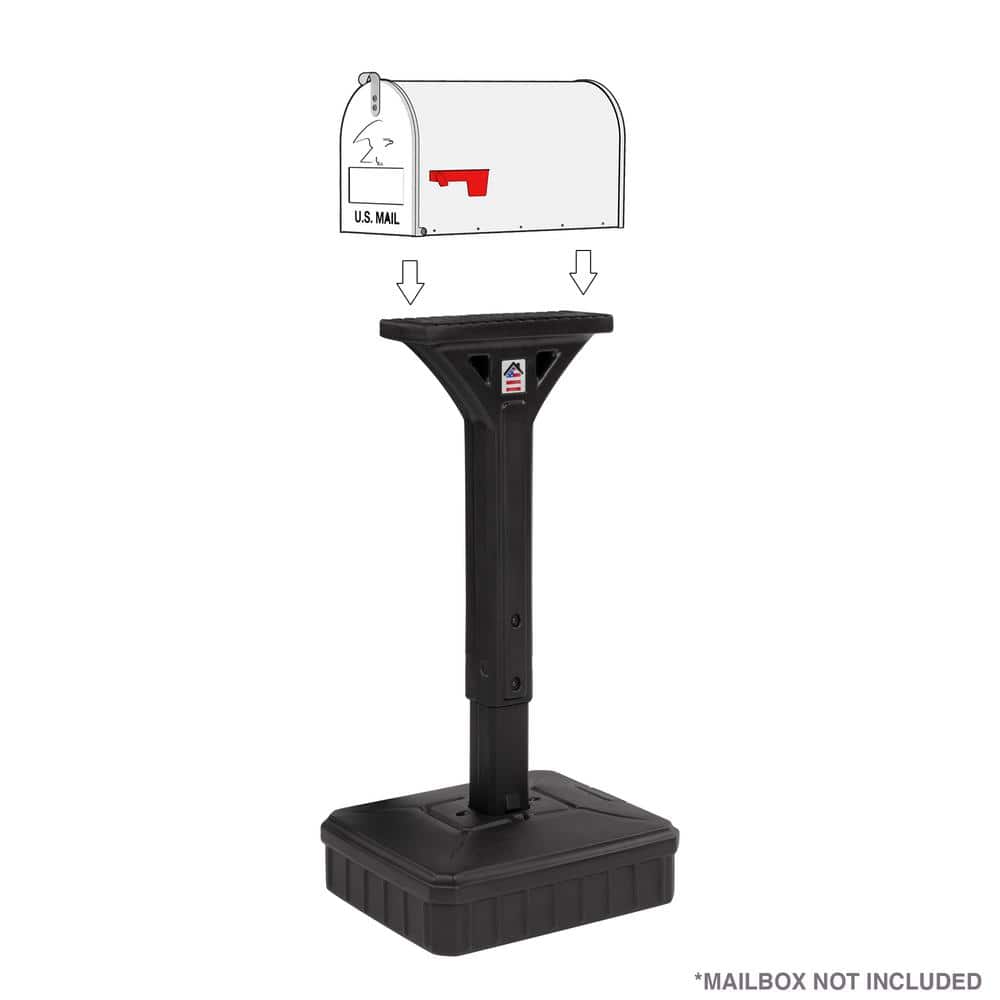 Black Heavy Duty Dig-Free Universal Mailbox Post