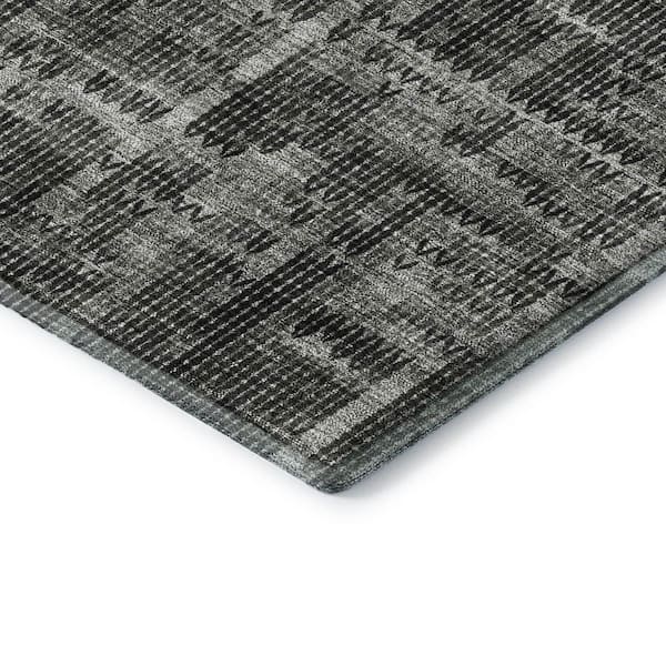 Mayfield Premium Machine Washable Abstract AMF2130 Charcoal 10 ft. x 14 ft. Area Rug